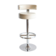 Chrome bar stool in white skai, 1960s.