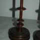 Pair of mahogany turned wood candlesticks
