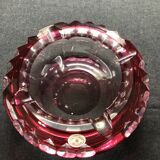 Val st Lambert ashtray in red crystal -sig