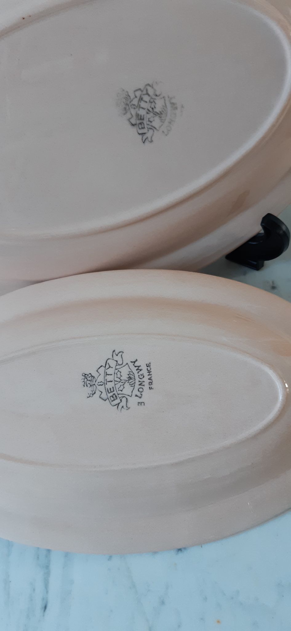 Duo de petits plats ovals Longwy modèle Betty