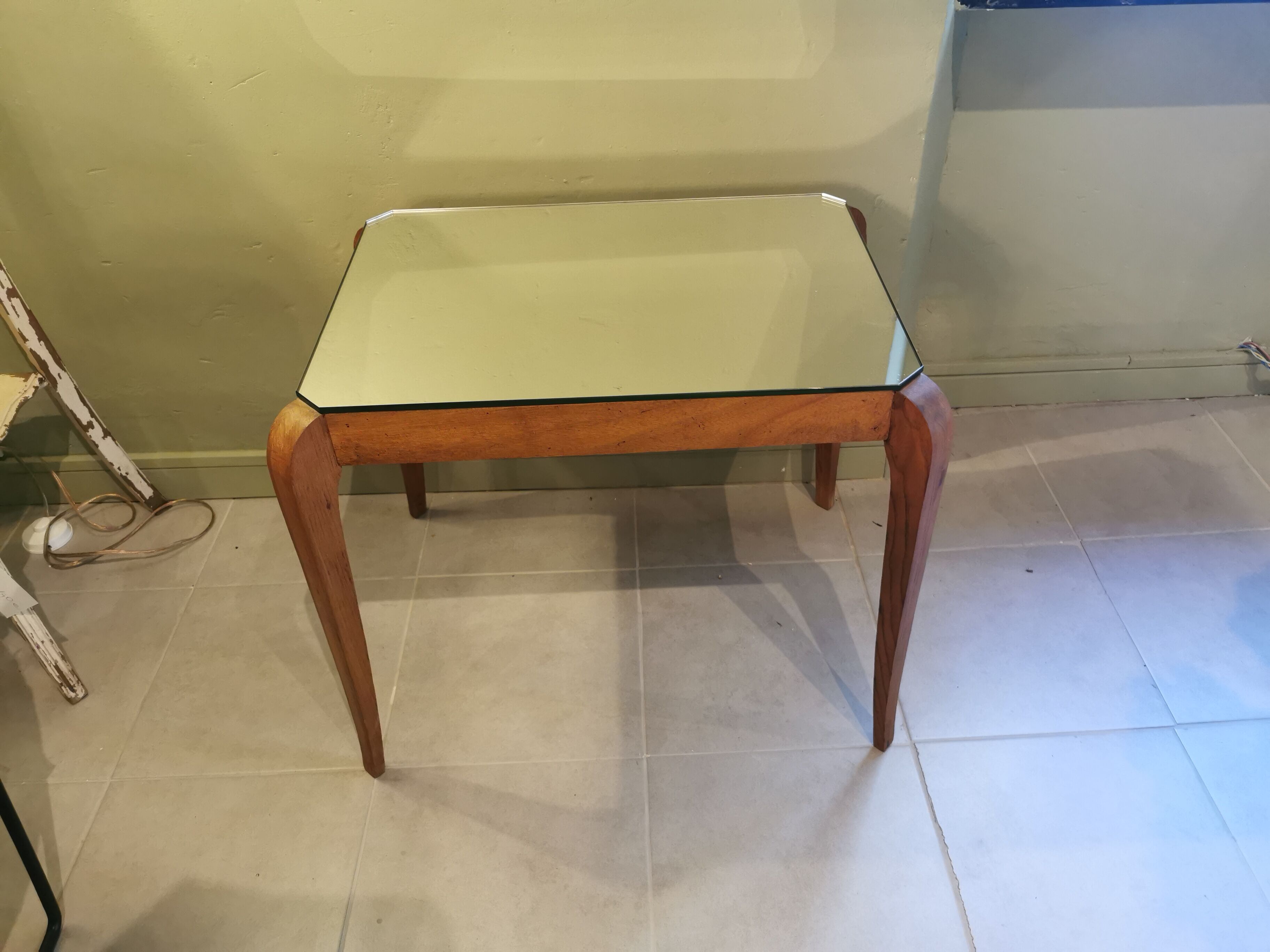 Art Deco coffee table 40s mirror