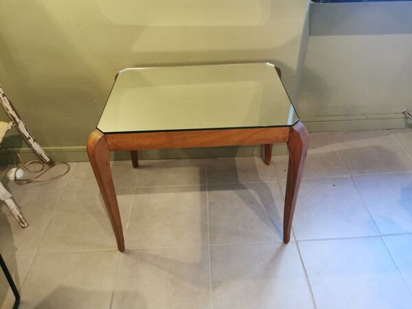 Table basse art déco années 40 miroir