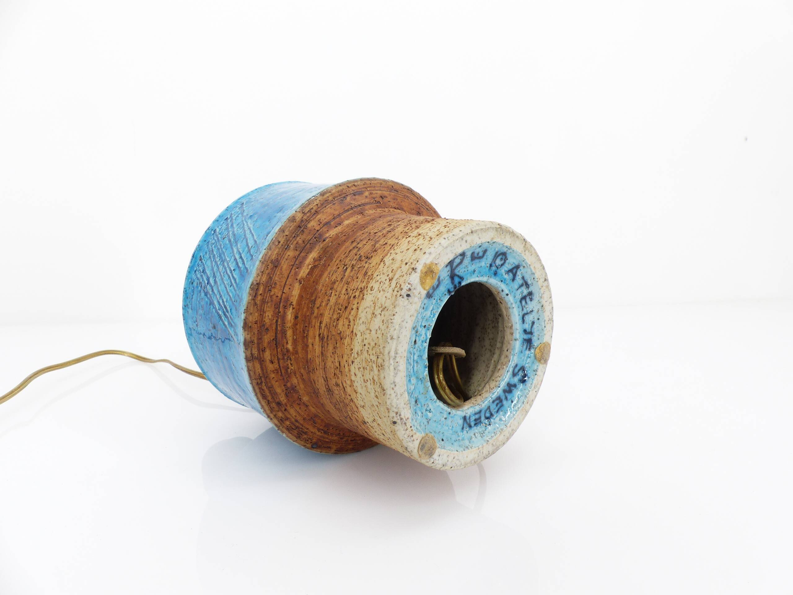 Scandinavian ceramic desk or bedside lamp, Inger Persson for the