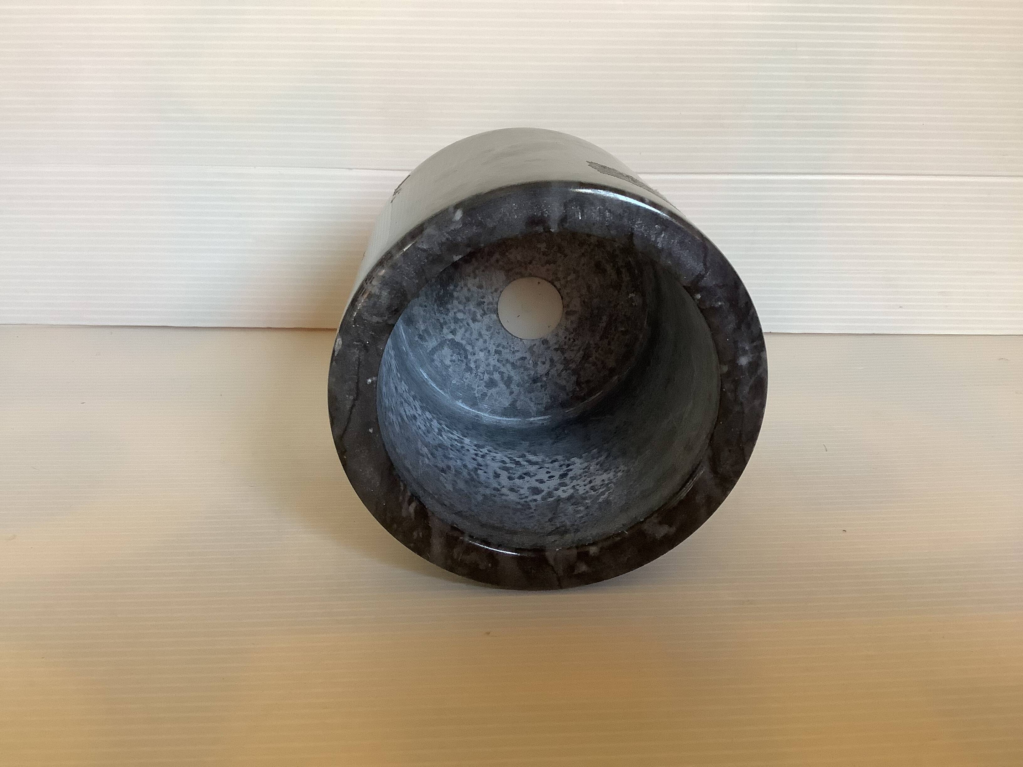 Black gray marble pencil pot