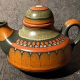 Ceramic teapot kmk manuell west-germany 70s, lima décor