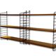 Scandinavian wall shelves teak & metal, 1960s