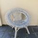 Fauteuil vintage en rotin blanc
