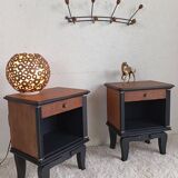 Art Deco walnut bedside tables.