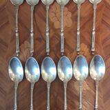 12 Old small silver-plated spoons