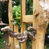 Brutalist coat rack in solid elm