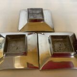 Three silver-plated metal trinket trays/candle holders