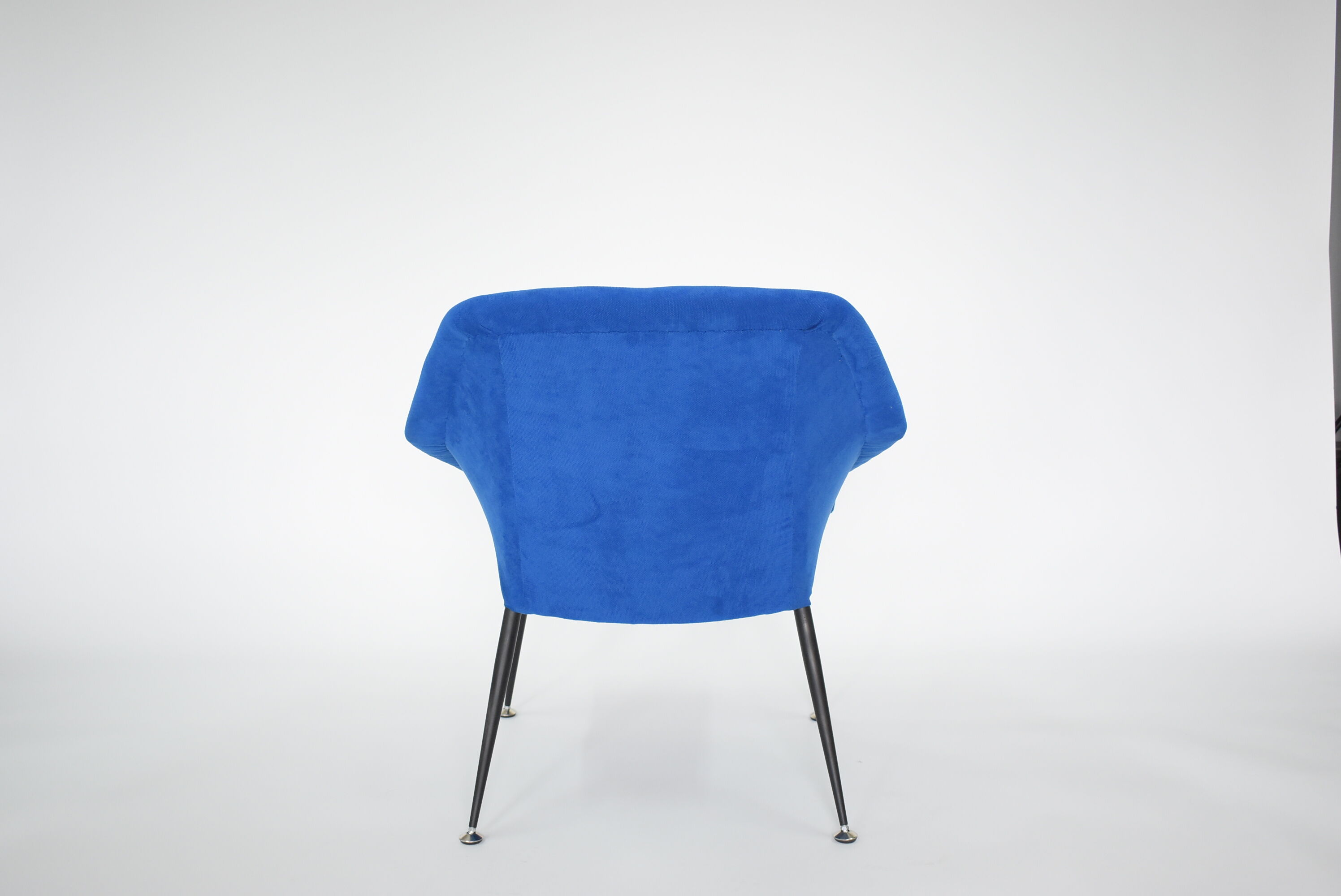 Vintage polish armchair shell, fully renovated, 1960s, fabric, chrome