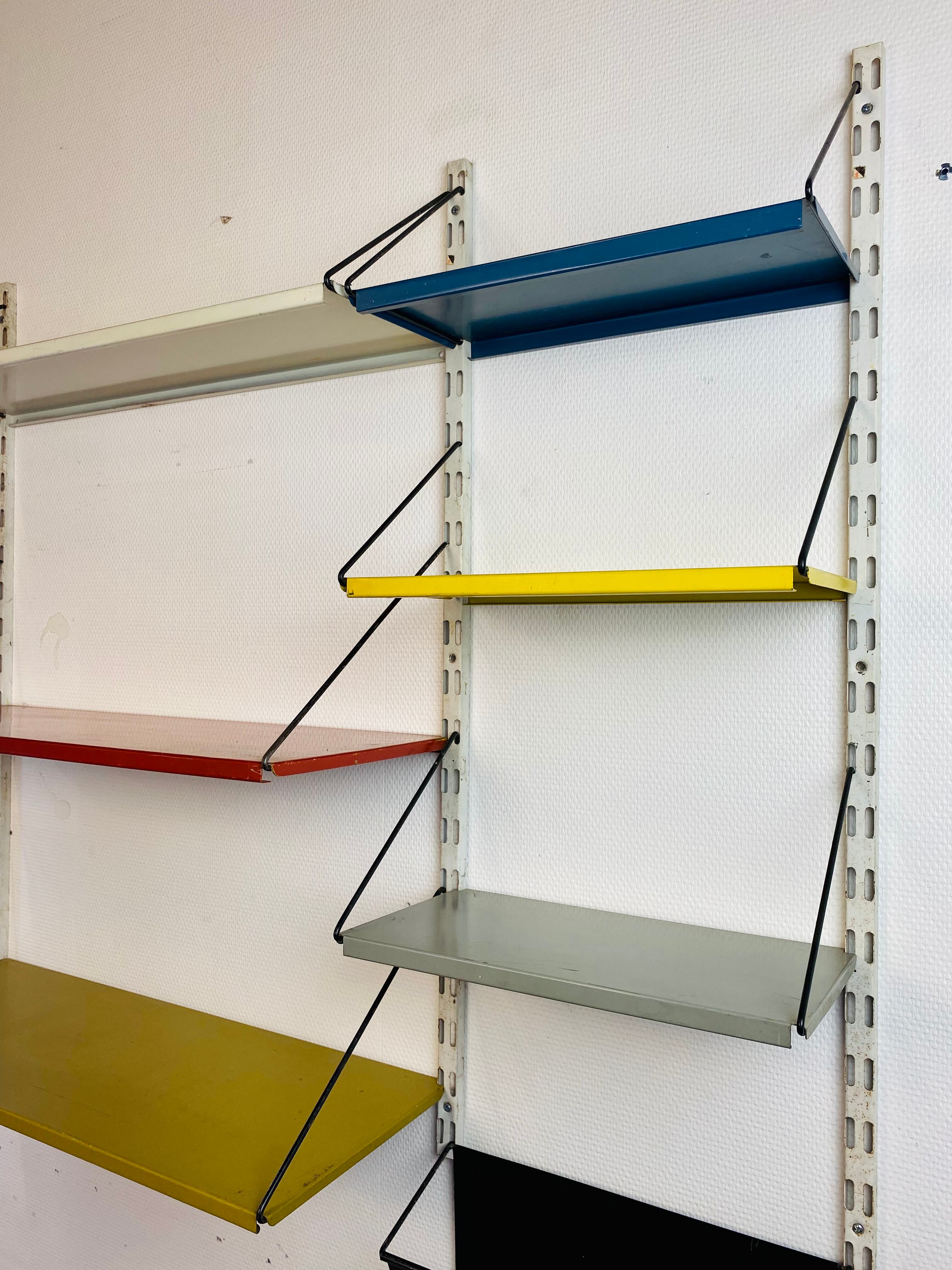 Shelf system, wall, metal, Pilastro edition.