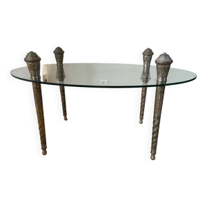 table basse en verre - pieds