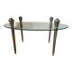Glass coffee table with metal legs