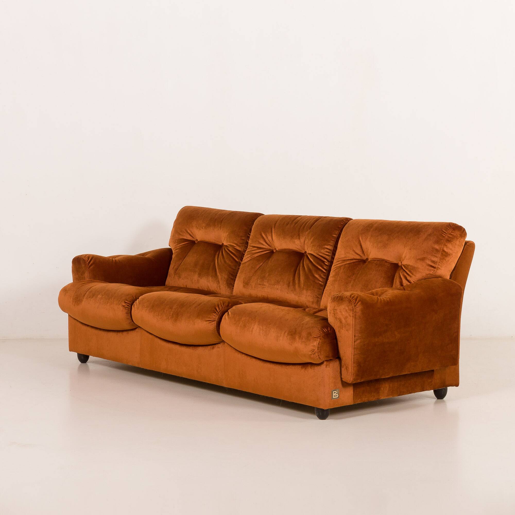 Italian vintage Brusnelli 3 person sofa, 1970s