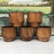 Five olive wood egg cups