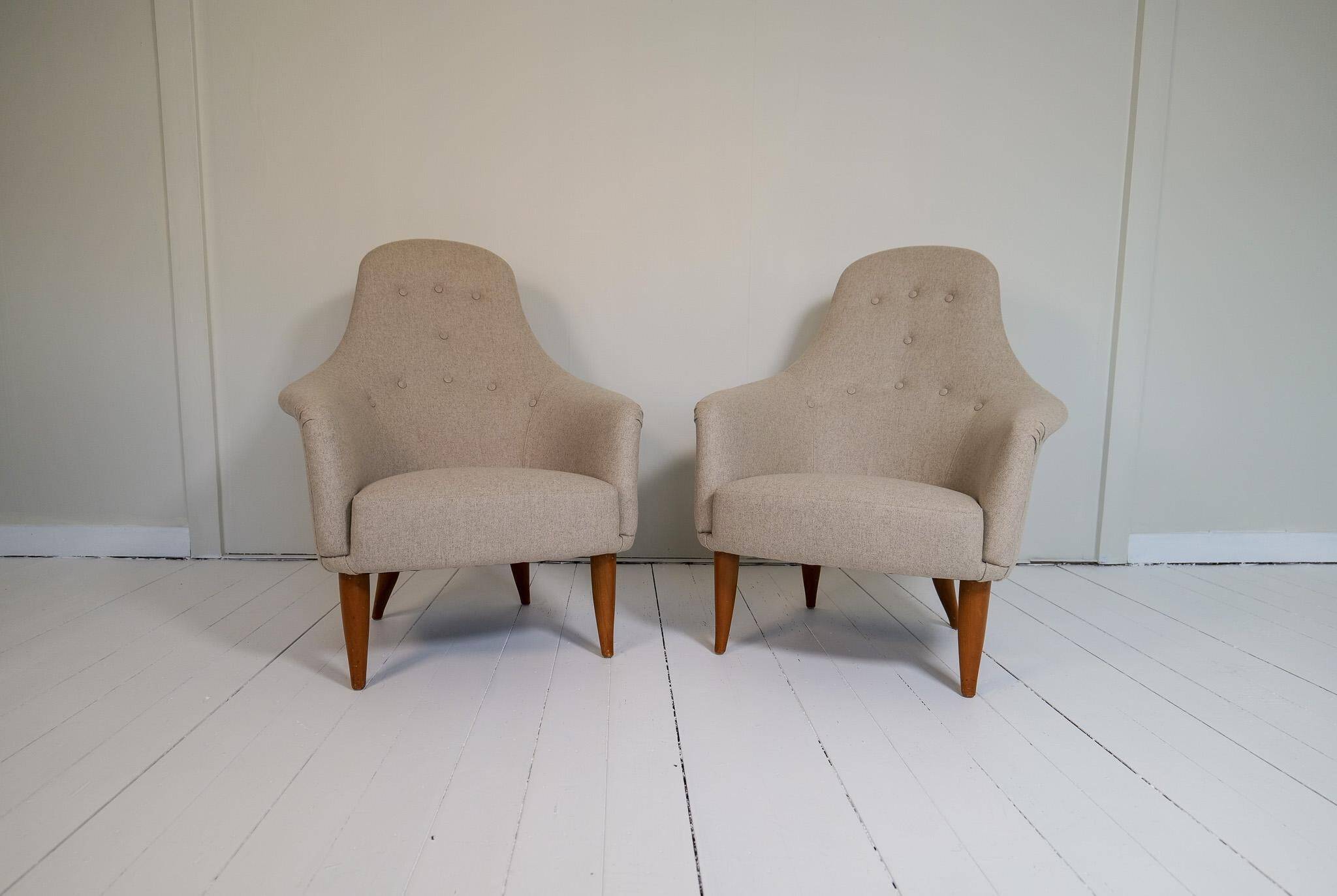 Big Adam lounge chairs, mid-century design, NK, Sweden, 1950s.