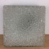 Holophane square wall lamp in chiseled glass, 60s