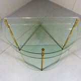 Glass & brass side table, 1970