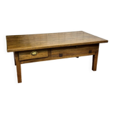 Table basse en noyer fin XIXème - ancienne table de ferme