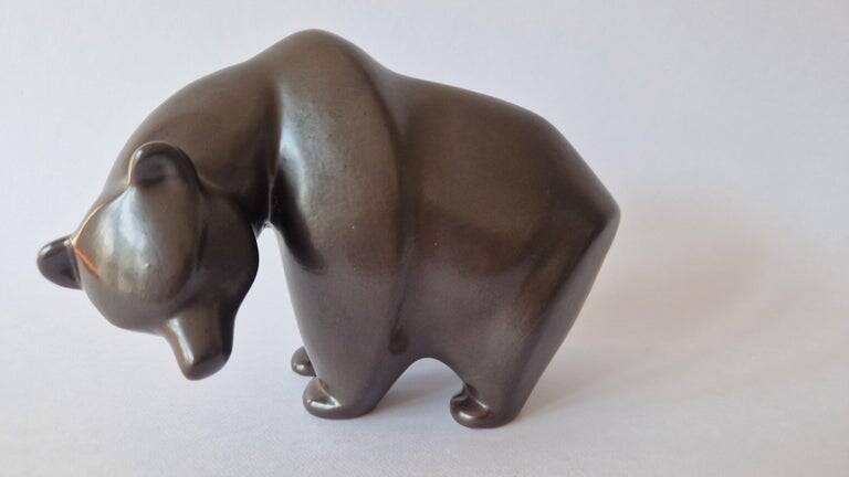 Rare Midcentury Table Sculpture Ceramic Bear, 1970s