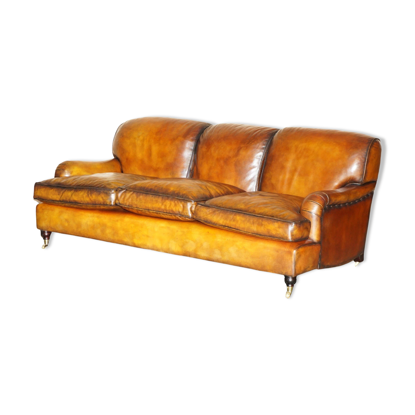 Restored leather Howard & Son canapé style, 204 cm