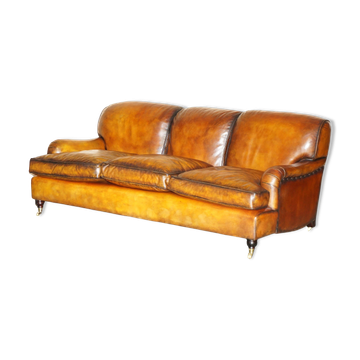 Restored leather Howard & Son canapé style, 204 cm