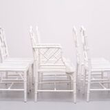 Chinese Chippendale Faux Bamboo Dining chairs set of 6