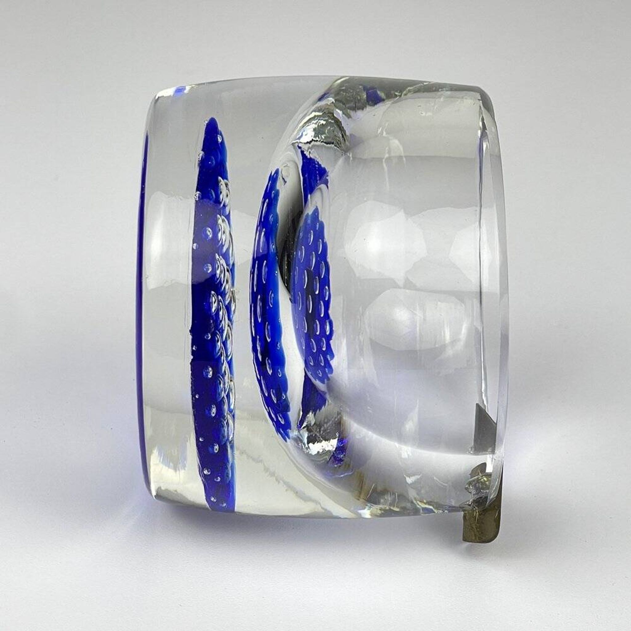 Blue Murano glass ashtray, Italy, 1970s