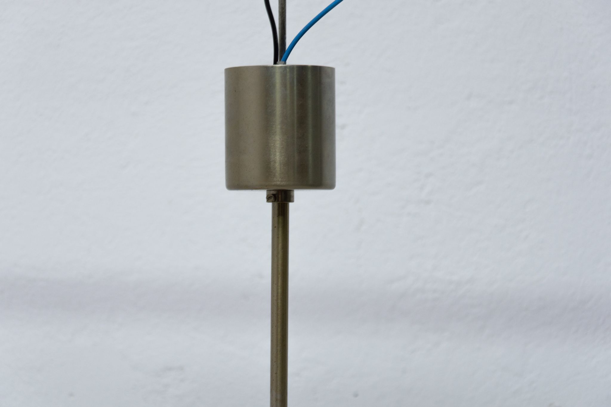 Glass and chromed steel pendant lamp by Kamenický Senov, 1970