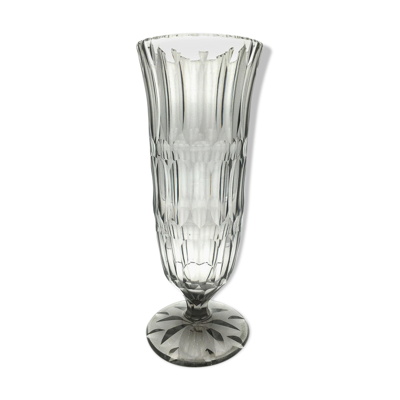 Vase, cristal de Saint Lambert, gris