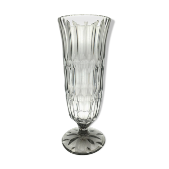 Vase, cristal de Saint Lambert, gris