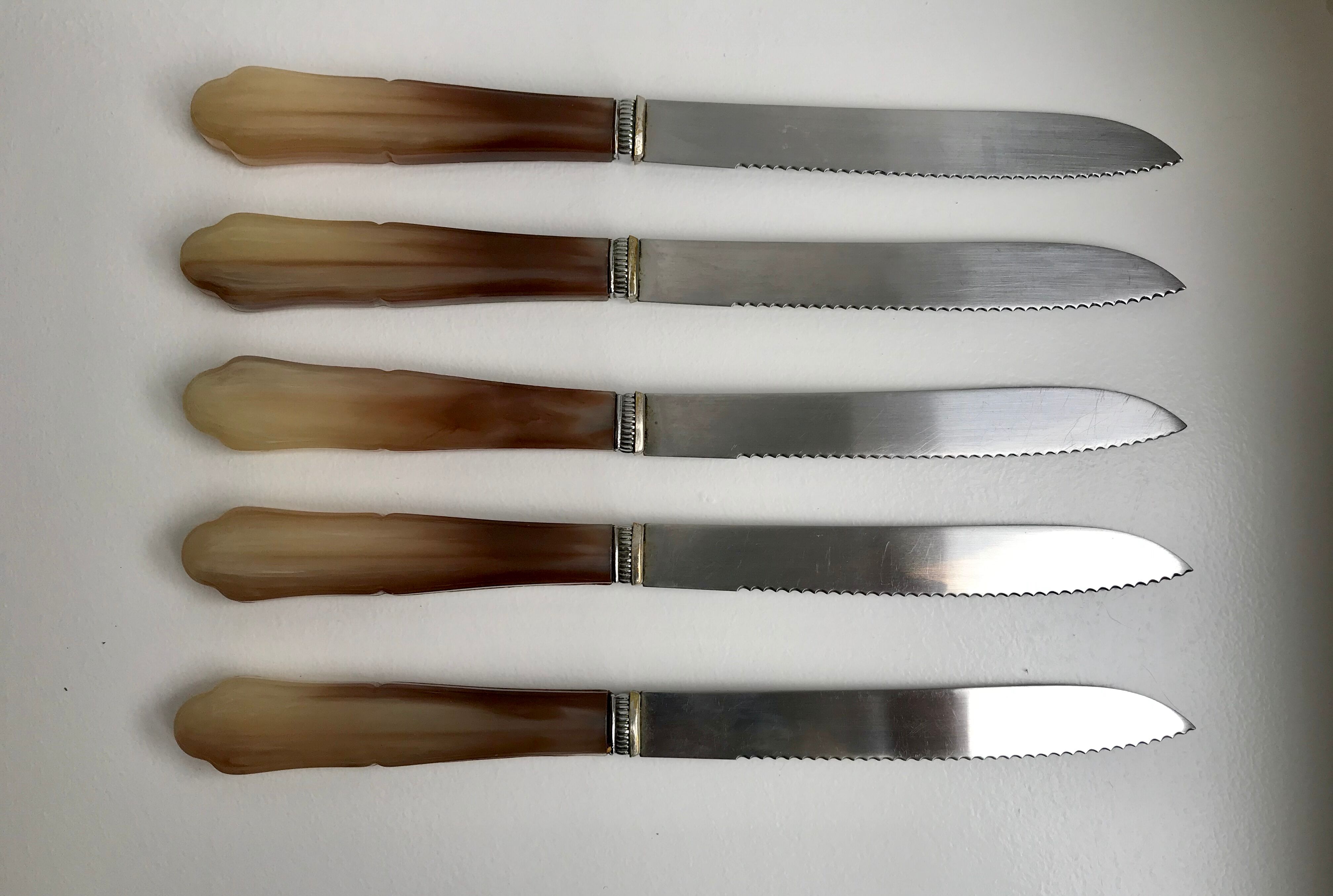 Set of 5 vintage tooth knives 70s
