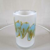 Glass vase abstract décor design 70s