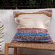 Hand-woven handmade cushion cover made from recycled cotton
