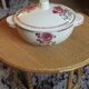 Soupière Germaine Badonviller art deco rose red black
