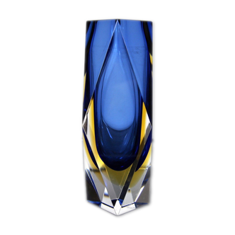 Vase sommerso bleu en verre de murano, italie, 1960