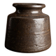 Rudi Stahl Studio Dark Brown Fireclay Stoneware Vase - Organic Mid-Century Ceramic Art, 1960s