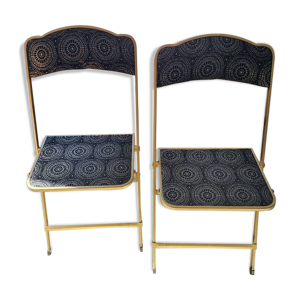 Suite de 2 chaises pliantes - velours