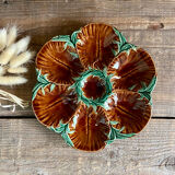 4 vintage slurry oyster plates