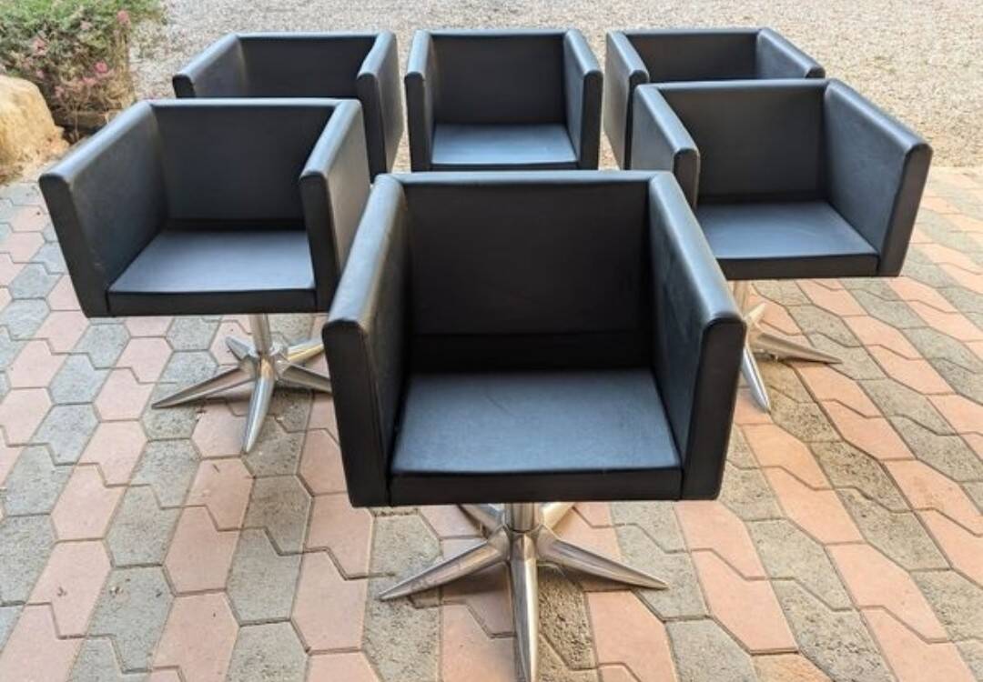 Swivel designer armchairs x6