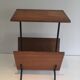 Black lacquered wood and metal magazine rack France 1950