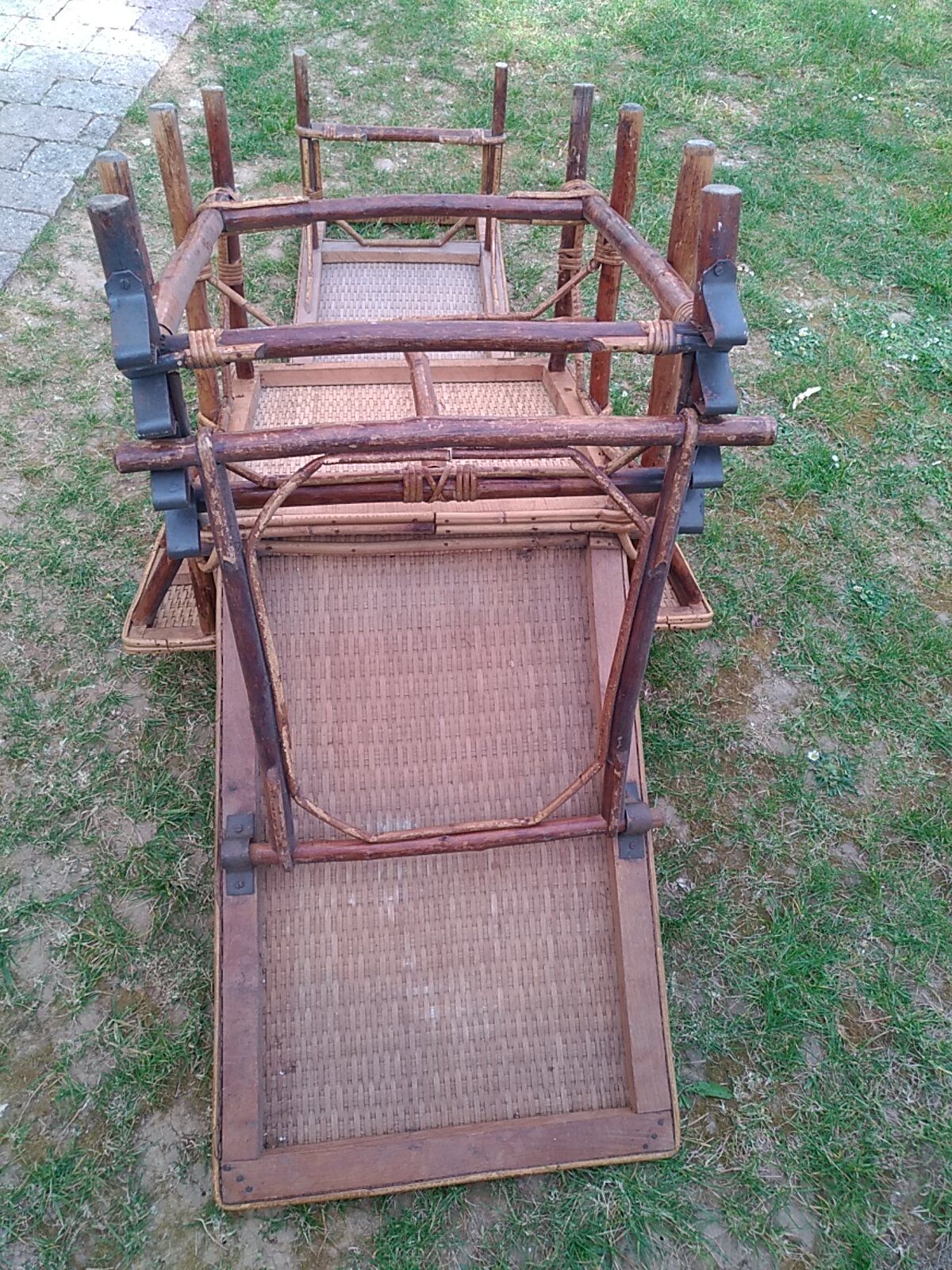 Vintage rattan long chair
