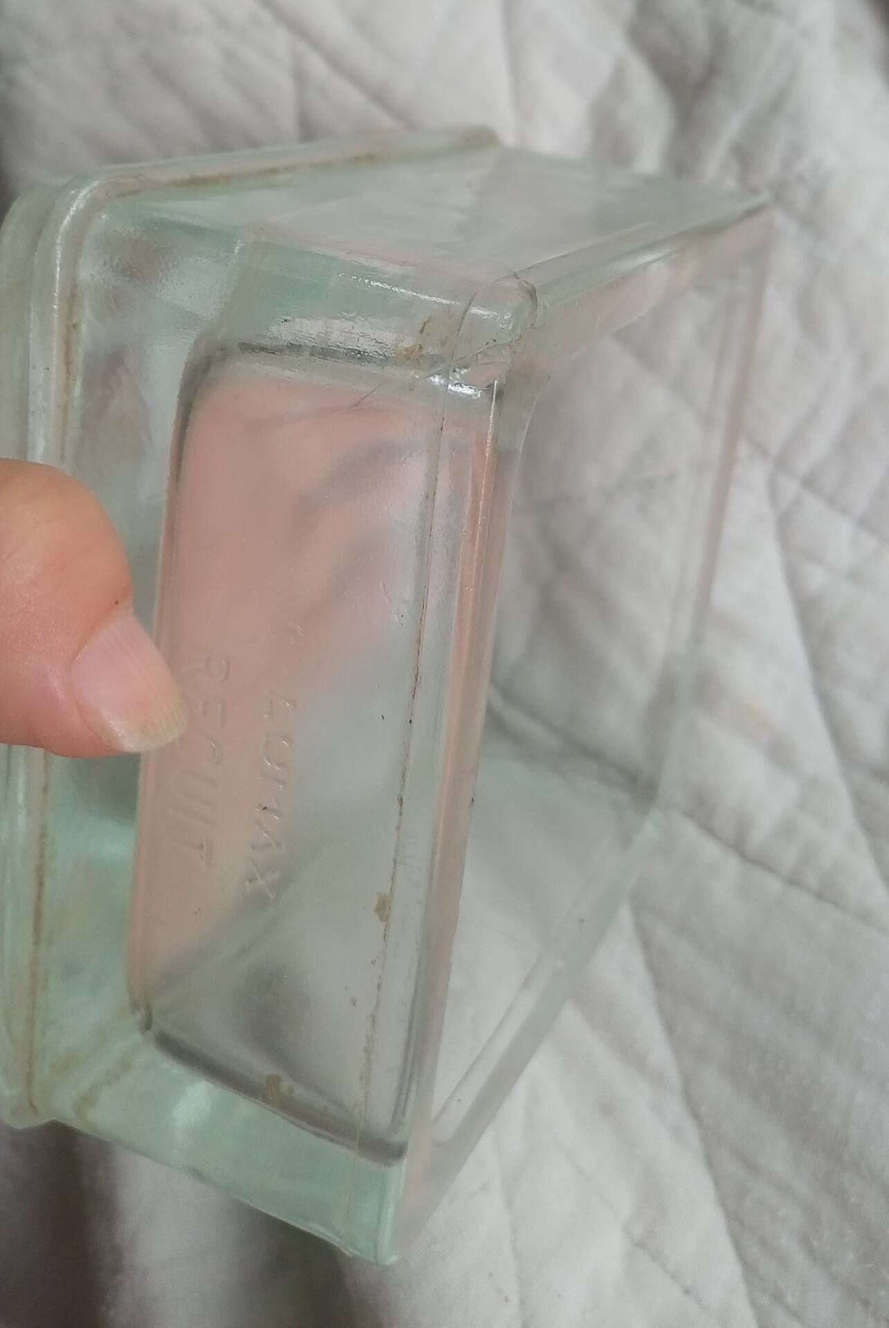 Thick glass vide-poche or ashtray Lumax Annealed 11x11 cm