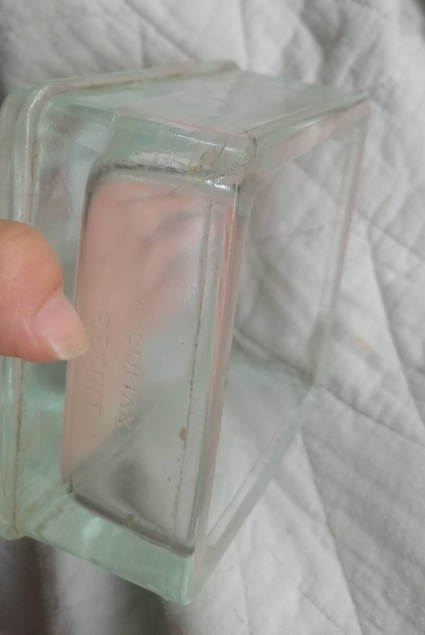 Thick glass vide-poche or ashtray Lumax Annealed 11x11 cm