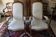 Pair of antique Voltaire armchairs, carved back