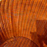 Vintage "Tonneau" Wicker Armchair - 1970s