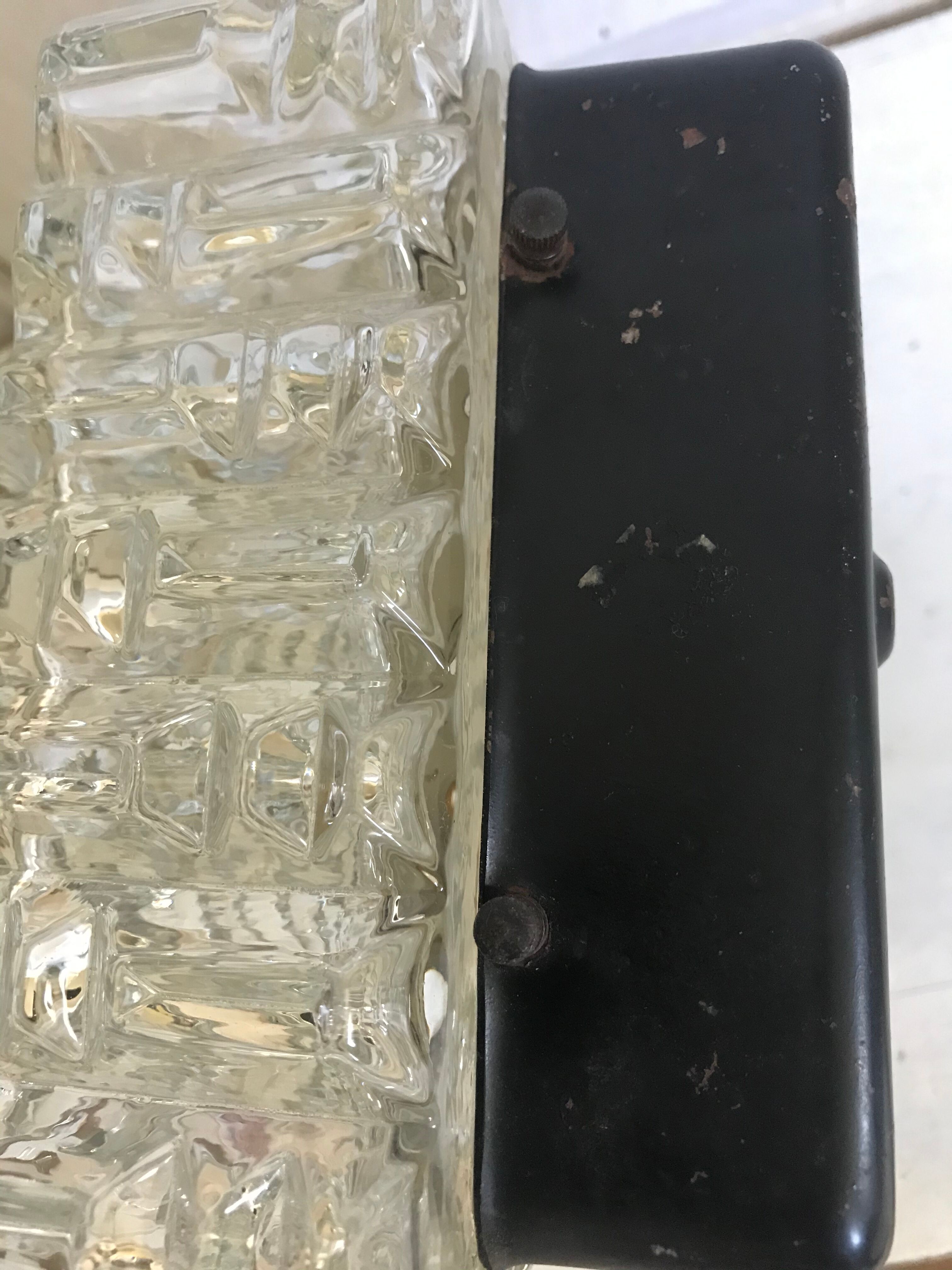 Vintage glass square wall lamp