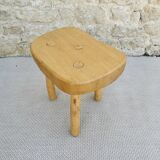 Solid wood tripod stool, 70s